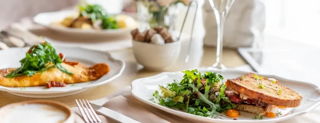 Gastronomic meal in a Burgundy restaurant